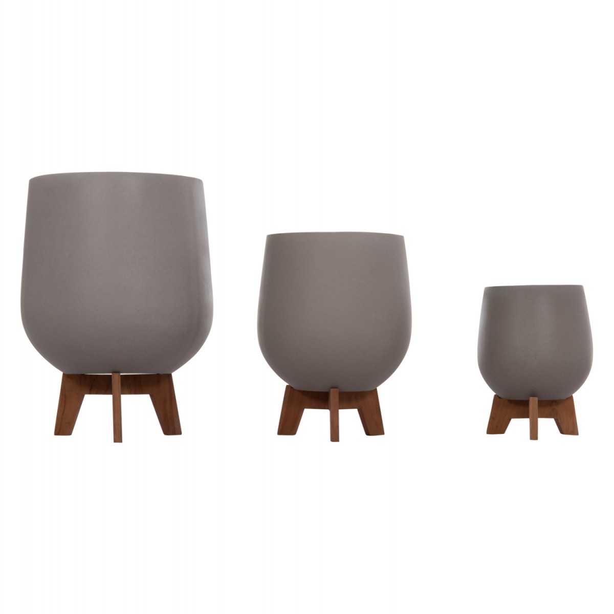 ΣΕΤ 3 ΓΛΑΣΤΡΕΣ ΜΕ TEAK ΒΑΣΕΙΣ TRYLL HM4681.03 FIBER CEMENT--ΓΚΡΙ