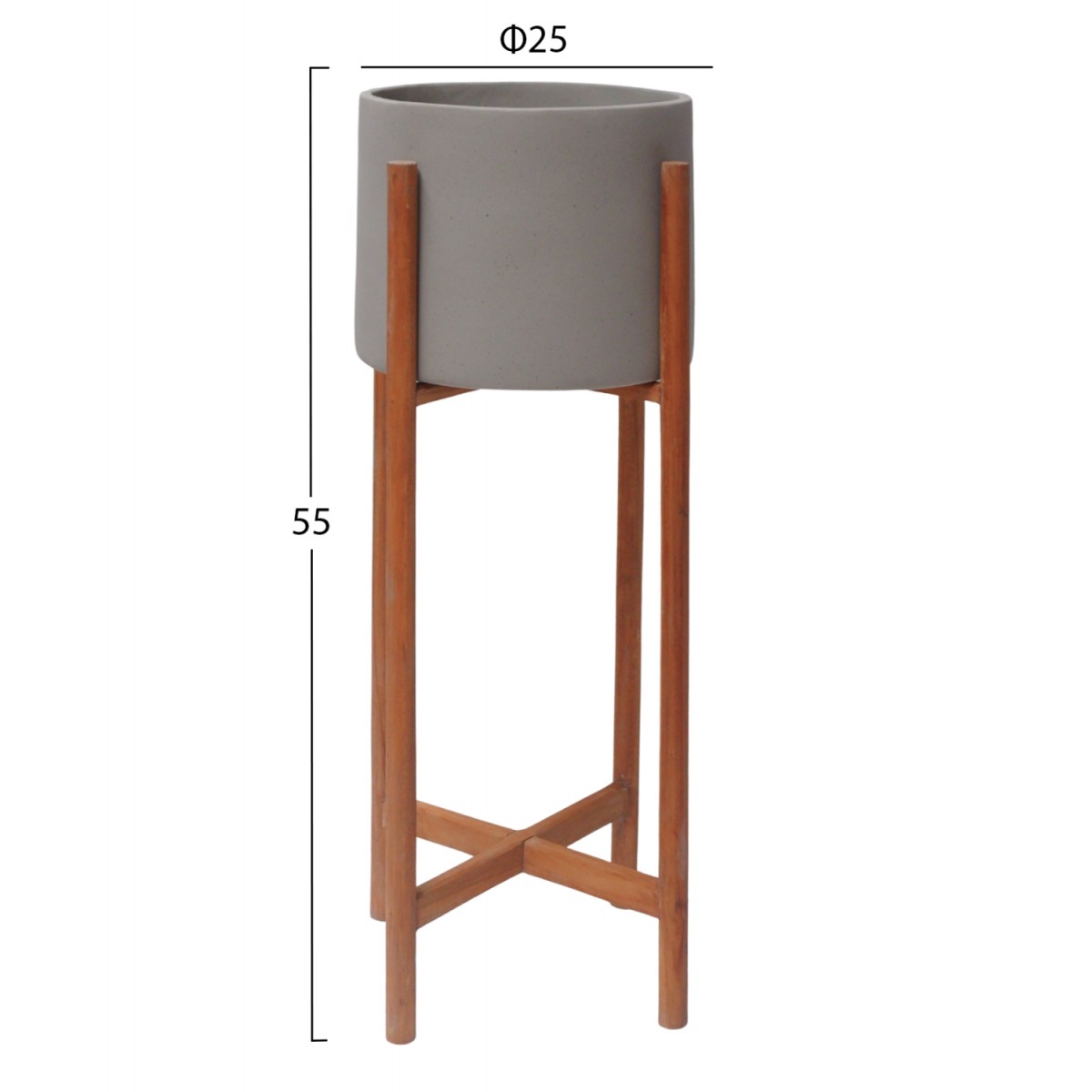 ΓΛΑΣΤΡΑ ΕΣΩΤ.ΧΩΡΟΥ RENTIL HM4684.03S FIBER CEMENT ΧΡΩΜΑ ΓΚΡΙ--ΒΑΣΗ TEAK Φ25x55Υ