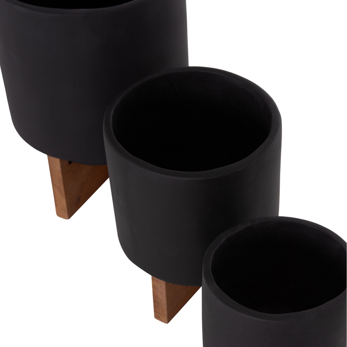 ΣΕΤ 3 ΓΛΑΣΤΡΕΣ ΜΕ TEAK ΒΑΣΕΙΣ TANTI HM4685.01 FIBER CEMENT ΣΕ ΜΑΥΡΟ ΧΡΩΜΑ