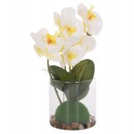 ΔΙΑΚΟΣΜΗΤΙΚΟ ΣΥΝΘΕΤΙΚΟ ΦΥΤΟ HM4738 ΛΟΥΛΟΥΔΙ PHALAENOPSIS ΣΕ ΓΥΑΛΙΝΟ ΒΑΖΟ 12x24x30Υεκ