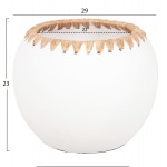 ΔΙΑΚΟΣΜΗΤΙΚΟ ΒΑΖΟ HM4375 ΤΕΡΑΚΟΤΑ ΣΕ ΛΕΥΚΟ ΜΕ ΠΛΕΞΗ ΨΑΘΑΣ ΣΤΟ ΣΤΟΜΙΟ Φ29x23Υεκ.