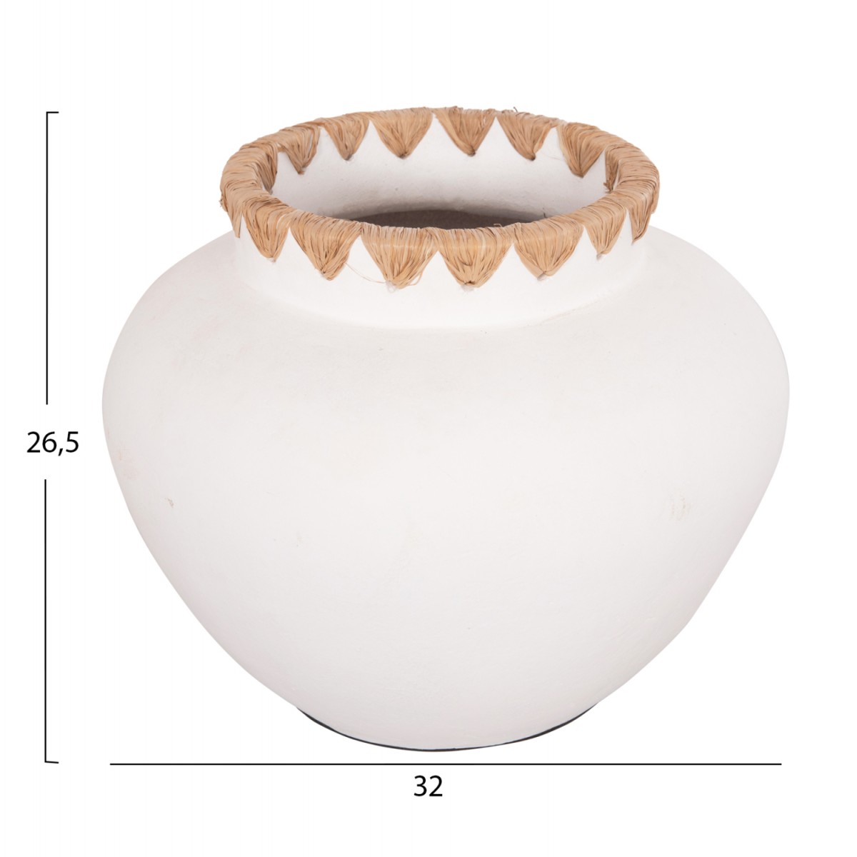 ΔΙΑΚΟΣΜΗΤΙΚΟ ΒΑΖΟ RENTON(L) HM4371 ΤΕΡΑΚΟΤΑ ΛΕΥΚΗ-ΠΛΕΞΗ ΨΑΘΑΣ ΣΤΟ ΣΤΟΜΙΟ Φ32x26,5Υεκ