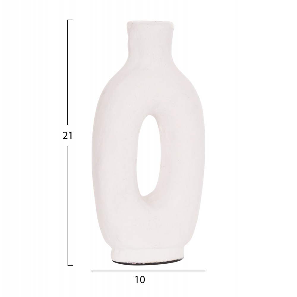 ΔΙΑΚΟΣΜΗΤΙΚΟ ΒΑΖΟ ΣΕΙΡΑ CLAYVON HM4409 ΤΕΡΑΚΟΤΑ ΣΕ ΛΕΥΚΟ 10x5x21Υεκ.