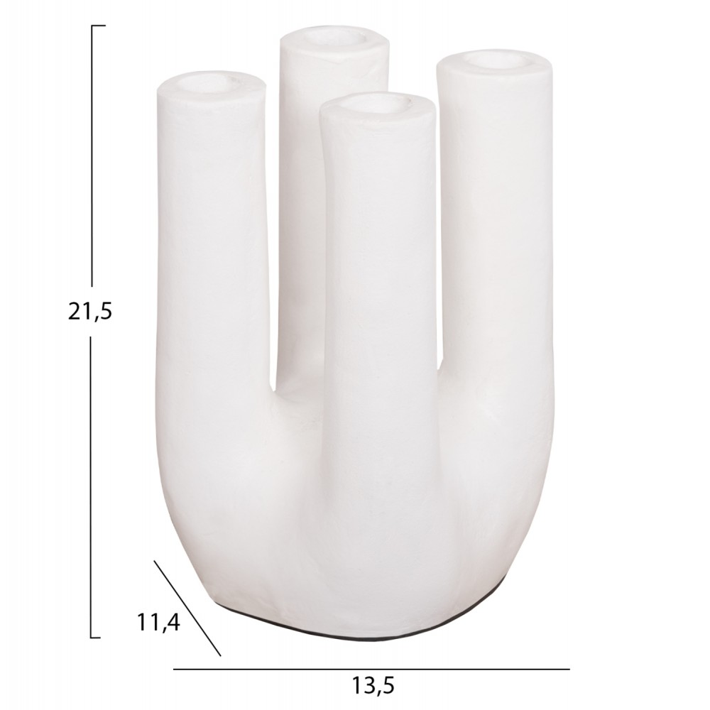 ΔΙΑΚΟΣΜΗΤΙΚΟ ΒΑΖΟ CLAYVON HM4412 ΤΕΡΑΚΟΤΑ ΣΕ ΛΕΥΚΟ 13,5x11,5x21,5Υεκ.