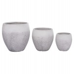 ΣΕΤ 3ΤΜΧ ΓΛΑΣΤΡΕΣ ΣΕΙΡΑ GARDENER HM4718 FIBERCLAY ΛΕΥΚΟ Φ55x54Υεκ