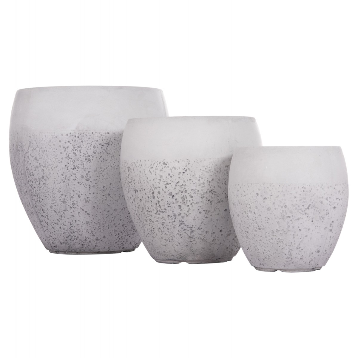 ΣΕΤ 3ΤΜΧ ΓΛΑΣΤΡΕΣ ΣΕΙΡΑ GARDENER HM4718 FIBERCLAY ΛΕΥΚΟ Φ55x54Υεκ