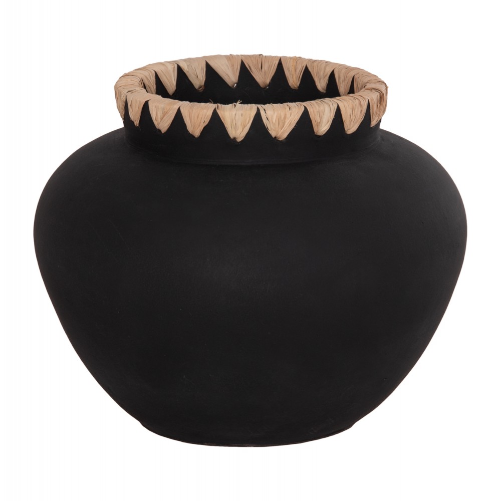 ΔΙΑΚΟΣΜΗΤΙΚΟ ΒΑΖΟ RENTON(M) HM4732 ΤΕΡΑΚΟΤΑ ΜΑΥΡH-ΠΛΕΞΗ ΨΑΘΑΣ ΣΤΟ ΣΤΟΜΙΟ Φ28x23Υεκ