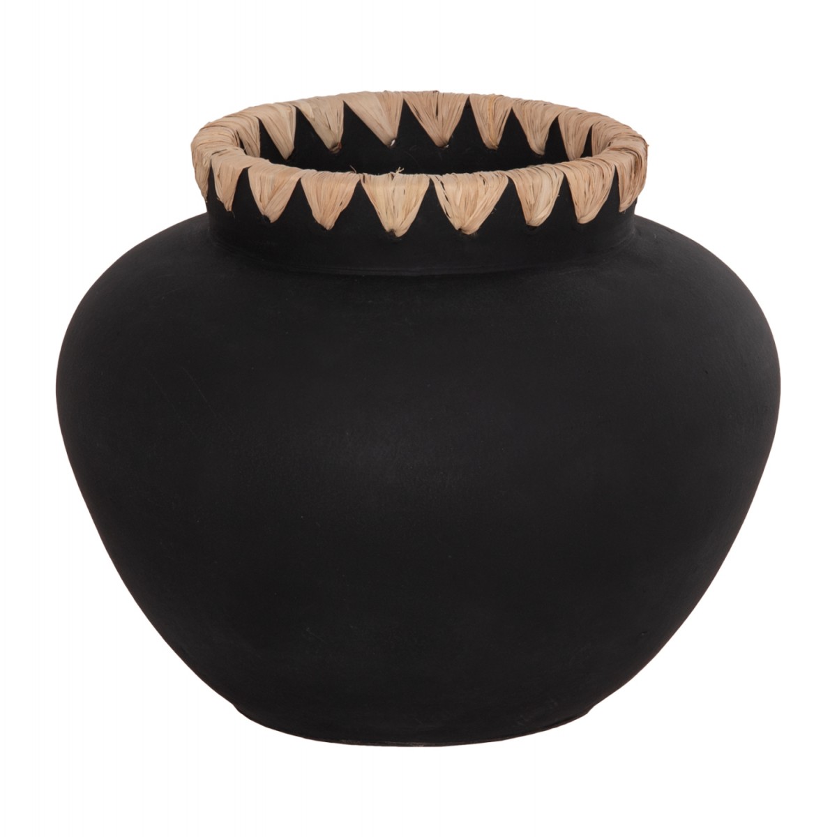 ΔΙΑΚΟΣΜΗΤΙΚΟ ΒΑΖΟ RENTON(M) HM4732 ΤΕΡΑΚΟΤΑ ΜΑΥΡH-ΠΛΕΞΗ ΨΑΘΑΣ ΣΤΟ ΣΤΟΜΙΟ Φ28x23Υεκ