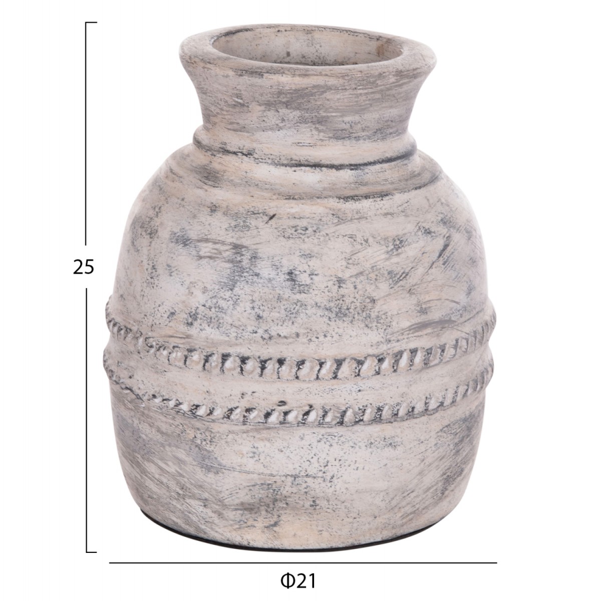 ΔΙΑΚΟΣΜΗΤΙΚΟ ΕΠΙΤΡΑΠΕΖΙΟ ΒΑΖΟ VERMO HM4393 ΤΕΡΑΚΟΤΑ ΣΕ ΑΝΟΙΧΤΟ ΓΚΡΙ Φ21x25Υεκ.