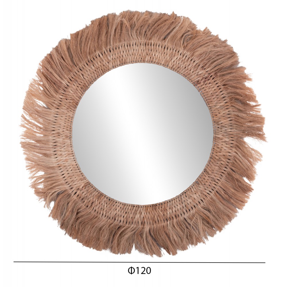 ΚΑΘΡΕΠΤΗΣ ΤΟΙΧΟΥ ΣΤΡΟΓΓΥΛΟΣ ΜΕ ΙΝΕΣ ΑΜΠΑΚΑ ΣΕ ΧΡΩΜΑ ΦΥΣΙΚΟ 120x4x120Yεκ.HM7747