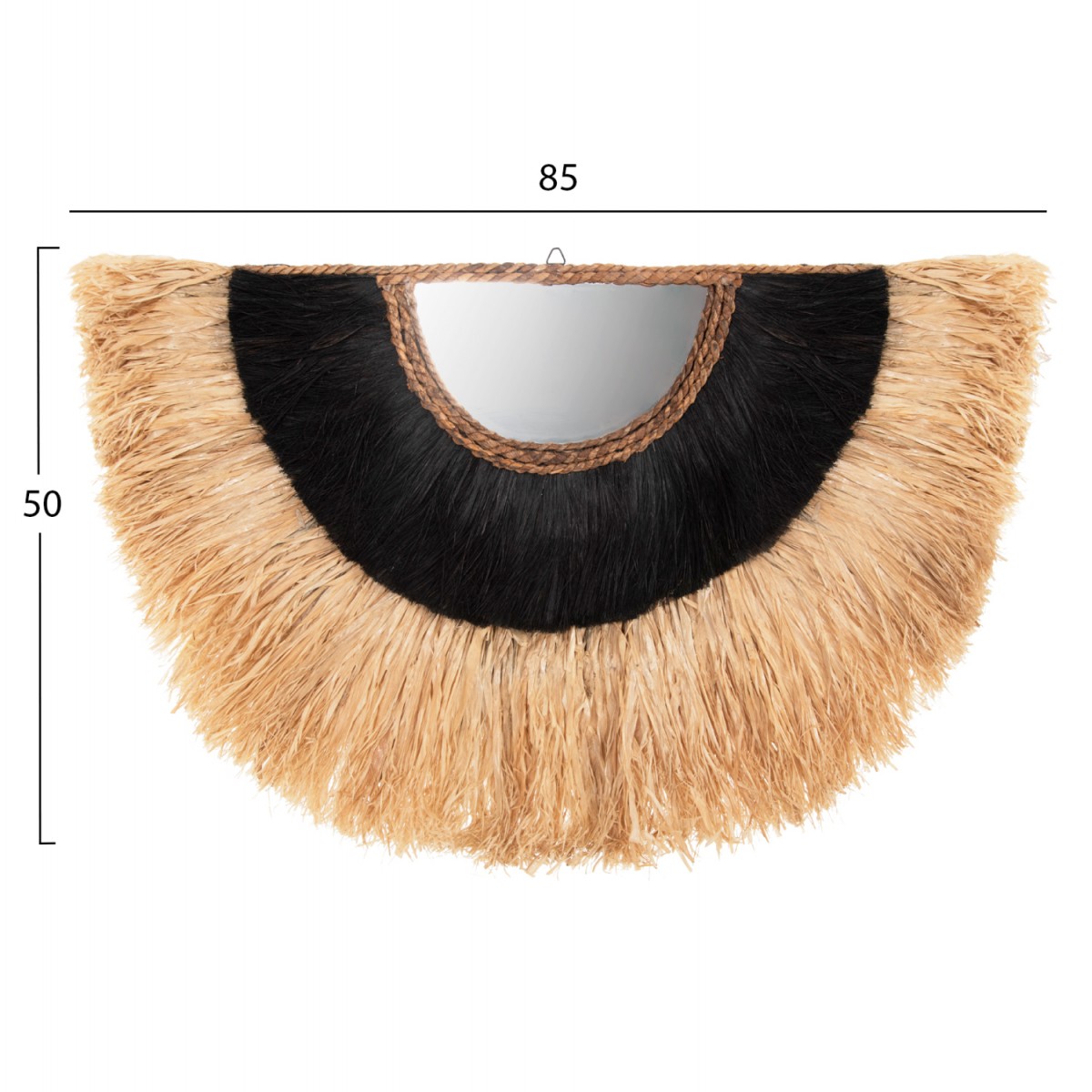 ΚΑΘΡΕΠΤΗΣ ΤΟΙΧΟΥ ΗΜΙΚΥΚΛΙΚΟΣ ΜΕ ΣΙΖΑΛ & ΑΜΠΑΚΑ ΧΡΩΜΑ ΦΥΣΙΚΟ ΜΑΥΡΟ 85x3x50Yεκ.HM7799