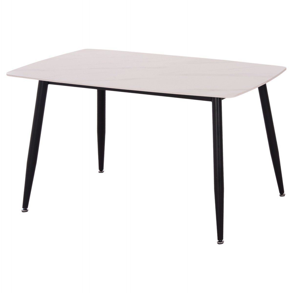 ΤΡΑΠΕΖΙ RAVEN HM9854.01 ΚΕΡΑΜΙΚΟ TOP ΜΑΤ ΛΕΥΚΟ ΜΑΡΜΑΡΟ-ΜΑΥΡΟ ΜΕΤΑΛΛΟ 120x70x73Υεκ.