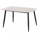 ΤΡΑΠΕΖΙ RAVEN HM9854.01 ΚΕΡΑΜΙΚΟ TOP ΜΑΤ ΛΕΥΚΟ ΜΑΡΜΑΡΟ-ΜΑΥΡΟ ΜΕΤΑΛΛΟ 120x70x73Υεκ.