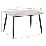 ΤΡΑΠΕΖΙ RAVEN HM9854.04 ΚΕΡΑΜΙΚΟ TOP ΜΕ ΟΨΗ ΜΑΡΜΑΡΟΥ τ.CALACATTA 120x70x73Υεκ.