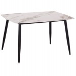 ΤΡΑΠΕΖΙ RAVEN HM9854.04 ΚΕΡΑΜΙΚΟ TOP ΜΕ ΟΨΗ ΜΑΡΜΑΡΟΥ τ.CALACATTA 120x70x73Υεκ.