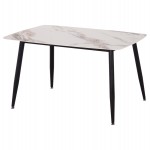 ΤΡΑΠΕΖΙ RAVEN HM9854.04 ΚΕΡΑΜΙΚΟ TOP ΜΕ ΟΨΗ ΜΑΡΜΑΡΟΥ τ.CALACATTA 120x70x73Υεκ.