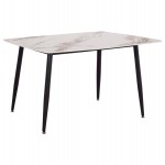 ΤΡΑΠΕΖΙ RAVEN HM18149.04 ΚΕΡΑΜΙΚΟ TOP ΜΕ ΟΨΗ ΛΕΥΚΟ/ΚΑΦΕ ΜΑΡΜΑΡΟ 140x80x74Υεκ.