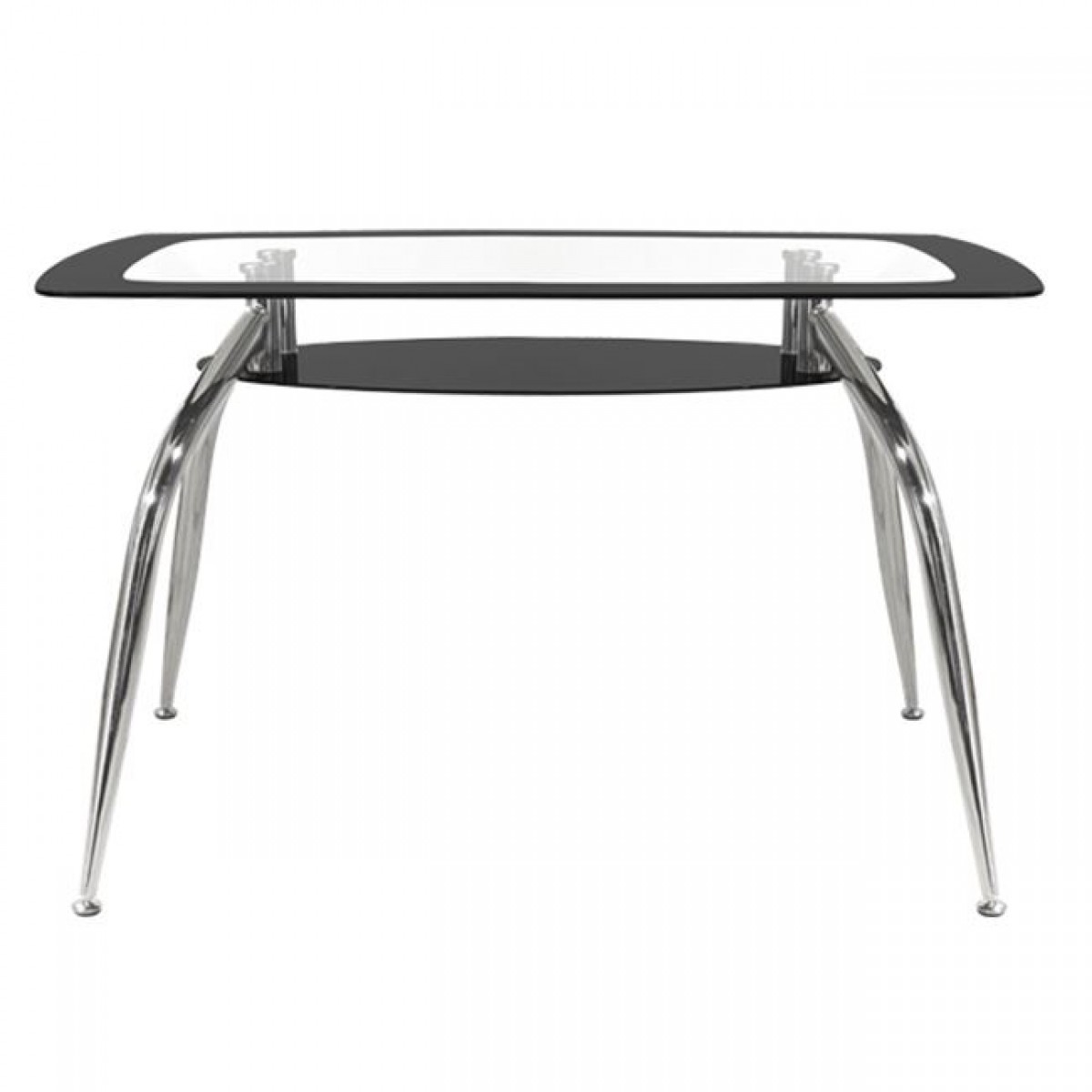 ΤΡΑΠΕΖΙ NORRIS 120Χ75Χ75ΕΚ HM0086.02 ΓΥΑΛΙΝΟ ΜΑΥΡΟ