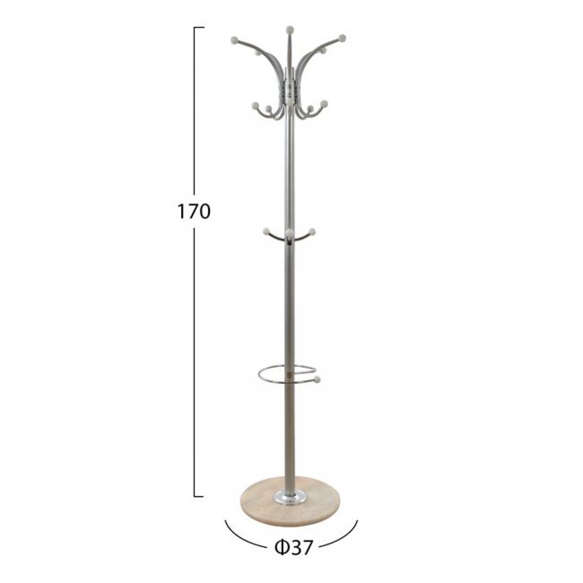 ΚΑΛΟΓΕΡΟΣ ΜΕΤΑΛΛΙΚΟΣ SHIA HM0038.40 ΠΕΡΙΣΤΡΕΦΟΜΕΝΟΣ ΑΣΗΜΙ ΜΕ ΜΑΡΜΑΡΟ Φ.37x170 εκ.