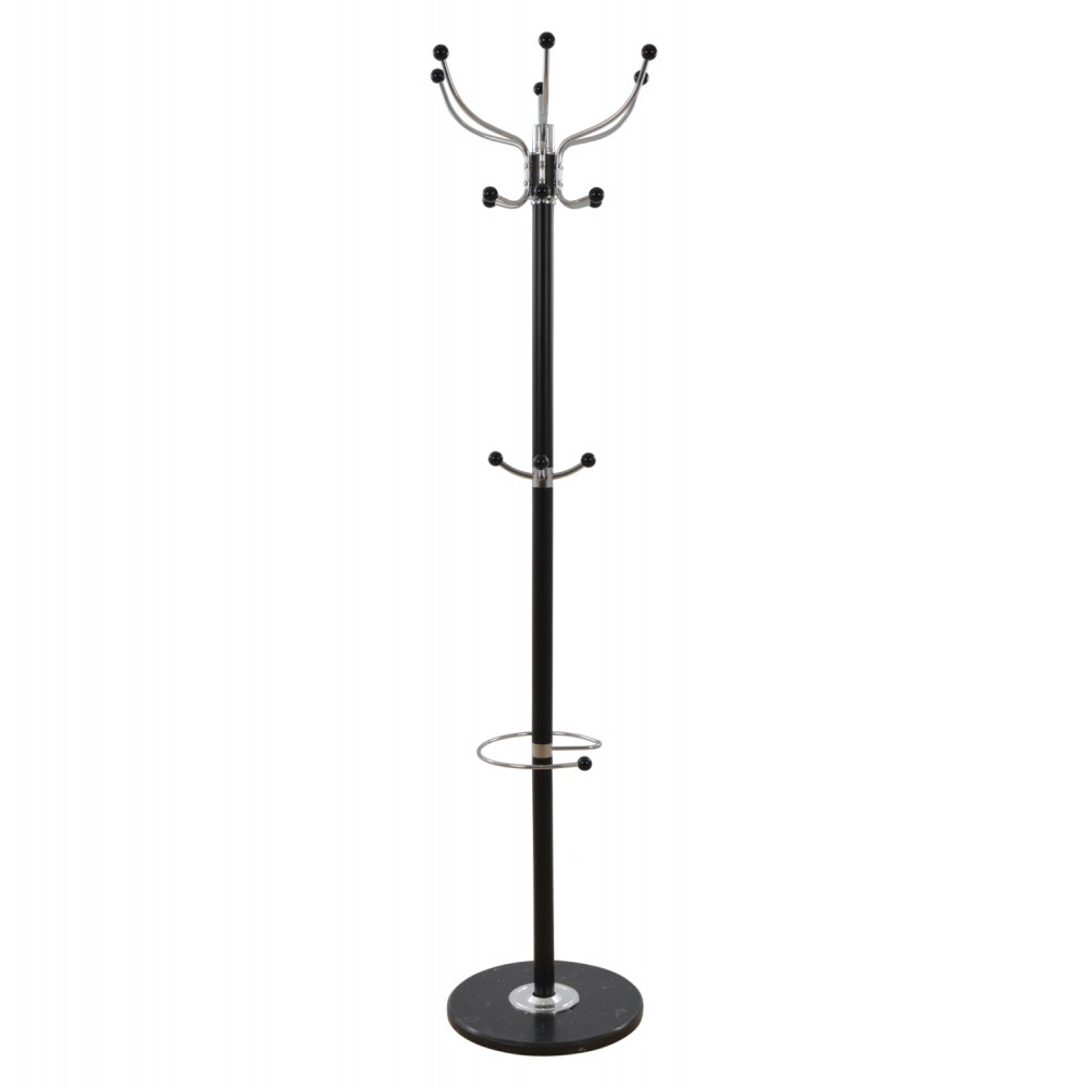 ΚΑΛΟΓΕΡΟΣ ΜΕΤΑΛΛΙΚΟΣ JUDE HM0040.01 ΠΕΡΙΣΤΡΕΦΟΜΕΝΟΣ ΜΑΥΡΟΣ ΜΕ ΜΑΡΜΑΡΟ Φ 37xΥ176 εκ.