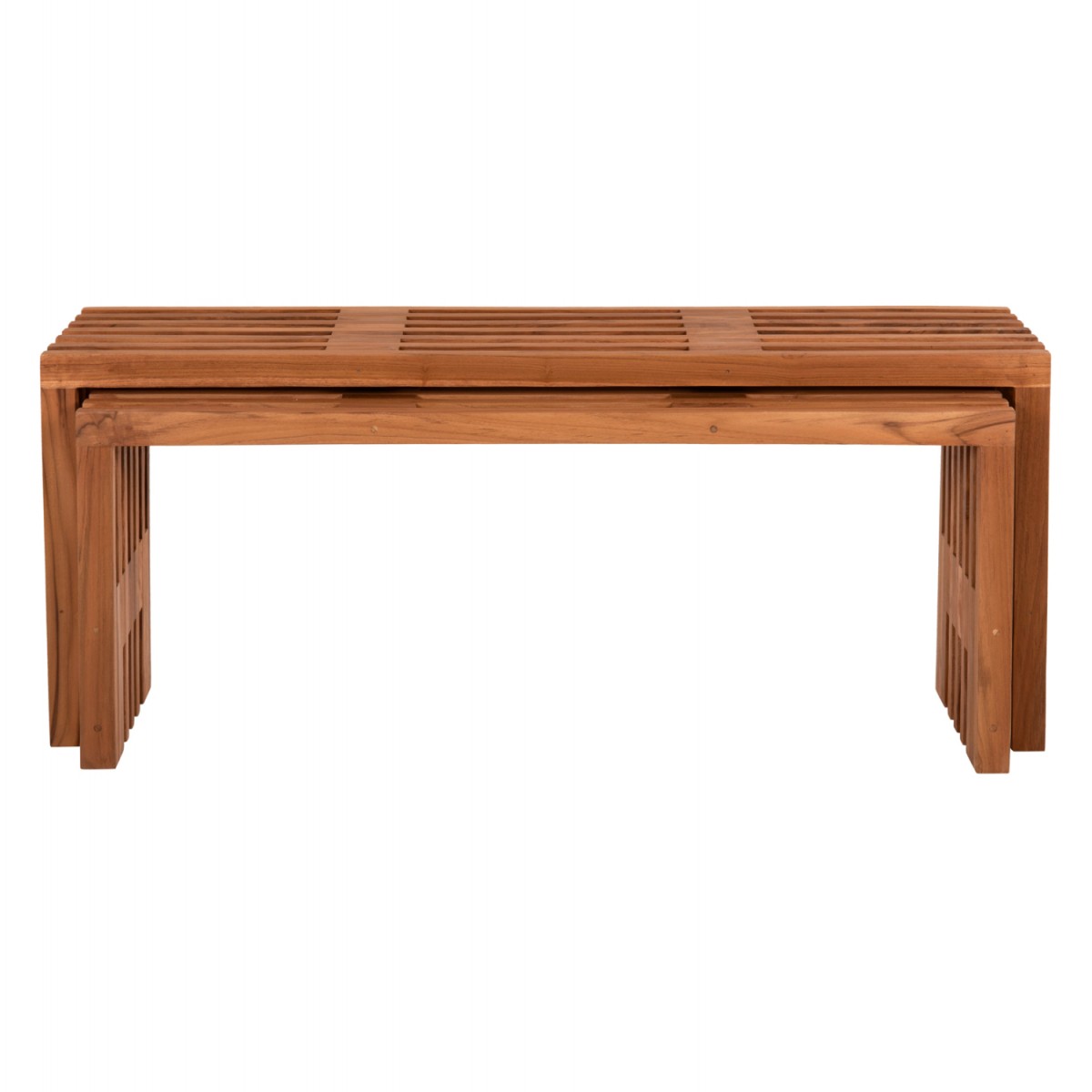 ΤΡΑΠΕΖΙΑ ΣΑΛΟΝΙΟΥ ΣΕΤ 2ΤΜΧ NYA HM9828 ΜΑΣΙΦ ΞΥΛΟ TEAK ΣΕ ΦΥΣΙΚΟ  110x30x46Υεκ.