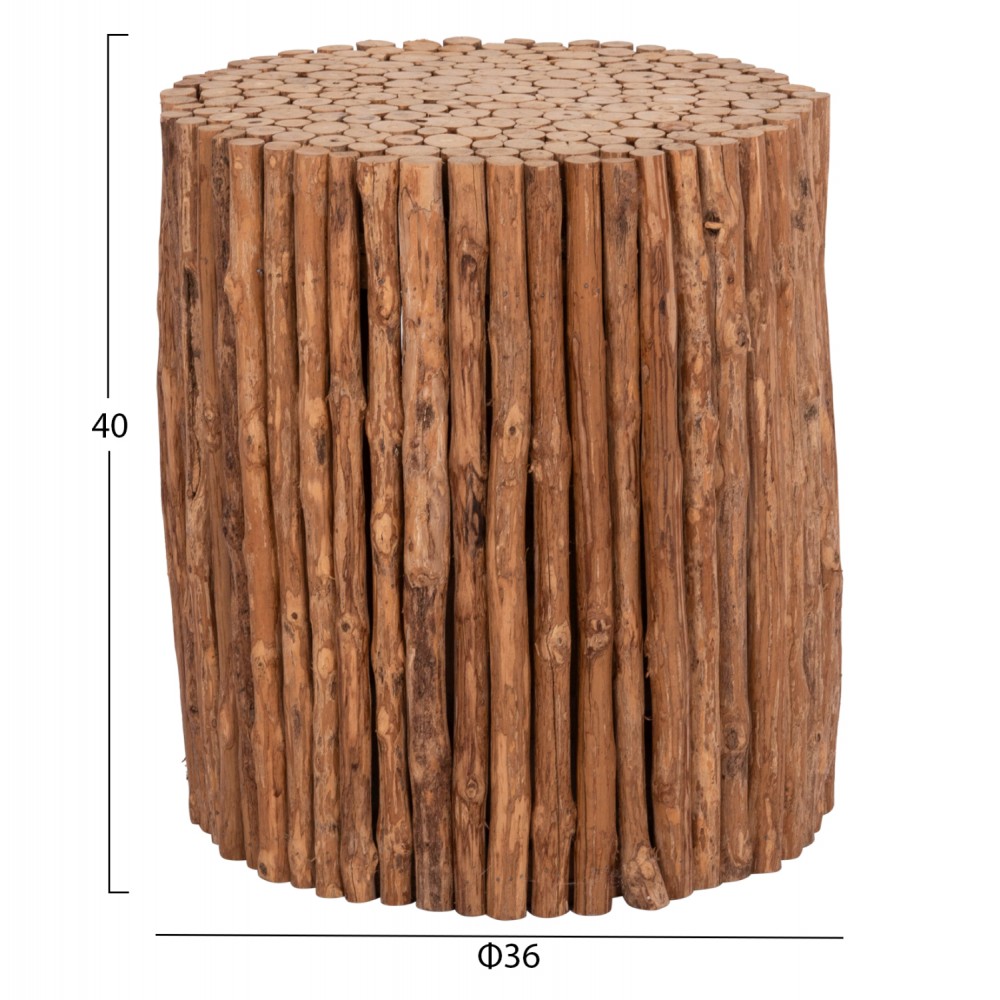 ΤΡΑΠΕΖΙ ΣΑΛΟΝΙΟΥ ΣΤΡΟΓΓΥΛΟ DRIFTER HM4443 DRIFTWOOD ΣΕ ΦΥΣΙΚΟ ΧΡΩΜΑ Φ36x40Υεκ