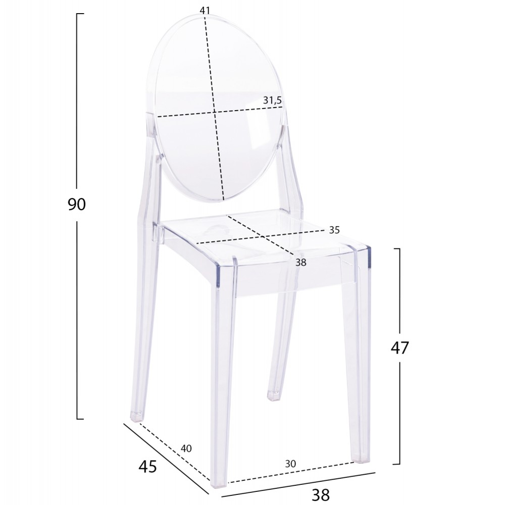 ΚΑΡEΚΛΑ ΤΡΑΠΕΖΑΡΙΑΣ ΑΚΡΥΛΙΚΗ ARAMIS HM0170 ΔΙΑΦΑΝΗ 34.5x50x90Υεκ.