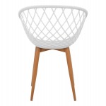 ΠΟΛΥΘΡΟΝΑ ΠΟΛΥΠΡΟΠΥΛΕΝΙΟΥ ΛΕΥΚΗ ΜΕ ΜΕΤΑΛΛΙΚΑ ΠΟΔΙΑ ΑΠΟΜΙΜΗΣΗ ΞΥΛΟΥ ARIADNE HM8001.01 62,5x56x80 εκ.