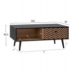 ΤΡΑΠΕΖΙ ΣΑΛΟΝΙΟΥ CHARLEEN HM8668 ΜΑΥΡΟ ΜΕ ΦΥΣΙΚΟ 100x50x40,5Υ εκ.