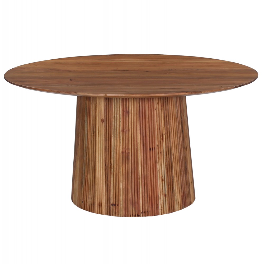 ΤΡΑΠΕΖΙ ΤΡΑΠΕΖΑΡΙΑΣ ΣΤΡΟΓΓΥΛΟ GROOT HM9685 ΜΑΣΙΦ ΑΚΑΚΙΑ ΣΕ ΦΥΣΙΚΟ Φ150x76Υεκ