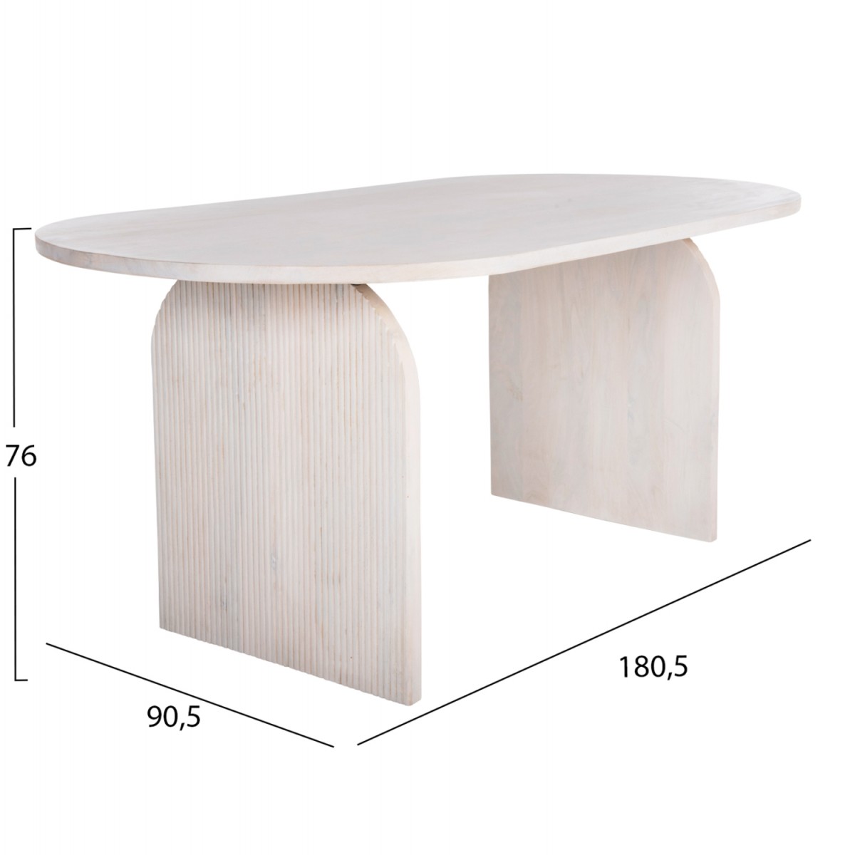 ΤΡΑΠΕΖΙ ΤΡΑΠΕΖΑΡΙΑΣ ΟΒΑΛ ΗΟΝΚΥ HM9690 ΜΑΣΙΦ ΞΥΛΟ MANGO ΣΕ ΛΕΥΚΟ 180,5x90,5x76Υεκ.