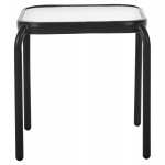 ΤΡΑΠΕΖΑΚΙ ΒΟΗΘΗΤΙΚΟ ΕΞ.ΧΩΡΟΥ ΤΕΤΡΑΓΩΝΟ DIDO HM5975.01 ΑΝΘΡΑΚΙ ΜΕΤΑΛΛΟ-ΓΥΑΛΙ 41x41x43Υεκ