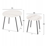 ΤΡΑΠΕΖΙΑ ΣΑΛΟΝΙΟΥ 2ΤΜΧ CUPPER HM9878.12 ΜΕΛΑΜΙΝΗ ΛΕΥΚΟ ΜΑΡΜΑΡΟ-ΜΑΥΡΟ ΜΕΤΑΛΛΟ