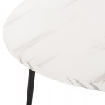 ΤΡΑΠΕΖΙΑ ΣΑΛΟΝΙΟΥ 2ΤΜΧ CUPPER HM9878.12 ΜΕΛΑΜΙΝΗ ΛΕΥΚΟ ΜΑΡΜΑΡΟ-ΜΑΥΡΟ ΜΕΤΑΛΛΟ