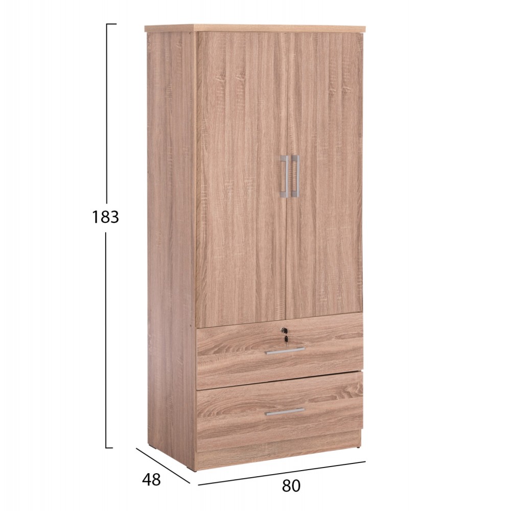 ΝΤΟΥΛΑΠΑ ΜΕ ΣΥΡΤΑΡΙΑ REINA HM2484.11 SONAMA OAK ΜΕΛΑΜΙΝΗ 80x48x183Υεκ.