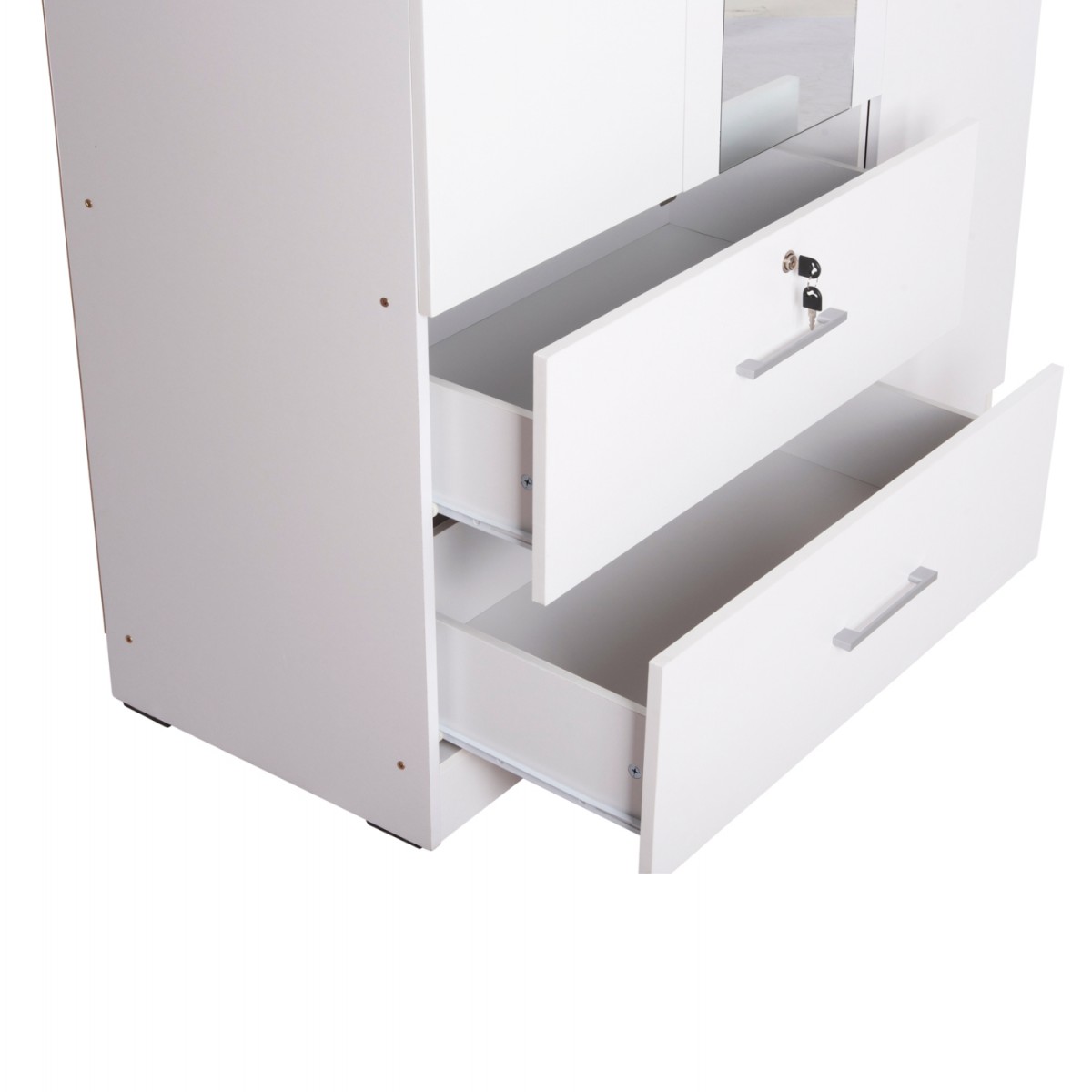 ΝΤΟΥΛΑΠΑ ΜΕ ΚΑΘΡΕΦΤΗ & ΣΥΡΤΑΡΙΑ JARRY HM2485.01 ΛΕΥΚΗ ΜΕΛΑΜΙΝΗ 119x48x183Υεκ