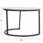 ΤΡΑΠΕΖΙA ΣΑΛΟΝΙΟΥ ΣΕΤ 2ΤΜΧ TALOS ΚΕΡΑΜΙΚΟ TOP ΜΕ ΟΨΗ ΛΕΥΚΟΥ ΜΑΡΜΑΡΟΥ HM18140.01 Φ70+Φ50