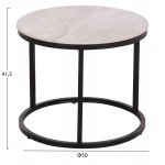 ΤΡΑΠΕΖΙA ΣΑΛΟΝΙΟΥ ΣΕΤ 2ΤΜΧ TALOS ΚΕΡΑΜΙΚΟ TOP ΜΕ ΟΨΗ ΛΕΥΚΟΥ ΜΑΡΜΑΡΟΥ HM18140.01 Φ70+Φ50