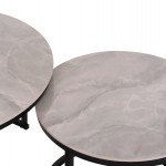 ΤΡΑΠΕΖΙA ΣΑΛΟΝΙΟΥ ΣΕΤ 2ΤΜΧ TALOS ΚΕΡΑΜΙΚΟ TOP ΜΕ ΟΨΗ ΛΕΥΚΟΥ ΜΑΡΜΑΡΟΥ HM18140.01 Φ70+Φ50