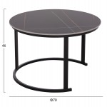 ΤΡΑΠΕΖΙ ΣΑΛΟΝΙΟΥ 2ΤΜΧ TALOS ΚΕΡΑΜΙΚΟ TOP ΜΕ ΟΨΗ ΜΑΥΡΟΥ ΜΑΡΜΑΡΟΥ HM18140.02 Φ70+Φ50