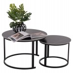 ΤΡΑΠΕΖΙ ΣΑΛΟΝΙΟΥ 2ΤΜΧ TALOS ΚΕΡΑΜΙΚΟ TOP ΜΕ ΟΨΗ ΜΑΥΡΟΥ ΜΑΡΜΑΡΟΥ HM18140.02 Φ70+Φ50