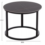 ΤΡΑΠΕΖΙ ΣΑΛΟΝΙΟΥ 2ΤΜΧ TALOS ΚΕΡΑΜΙΚΟ TOP ΜΕ ΟΨΗ ΜΑΥΡΟΥ ΜΑΡΜΑΡΟΥ HM18140.02 Φ70+Φ50