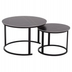 ΤΡΑΠΕΖΙ ΣΑΛΟΝΙΟΥ 2ΤΜΧ TALOS ΚΕΡΑΜΙΚΟ TOP ΜΕ ΟΨΗ ΜΑΥΡΟΥ ΜΑΡΜΑΡΟΥ HM18140.02 Φ70+Φ50