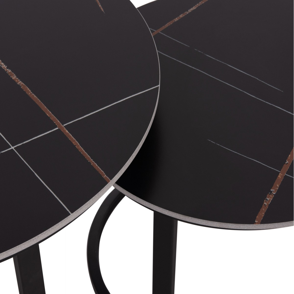 ΤΡΑΠΕΖΙ ΣΑΛΟΝΙΟΥ 2ΤΜΧ TALOS ΚΕΡΑΜΙΚΟ TOP ΜΕ ΟΨΗ ΜΑΥΡΟΥ ΜΑΡΜΑΡΟΥ HM18140.02 Φ70+Φ50