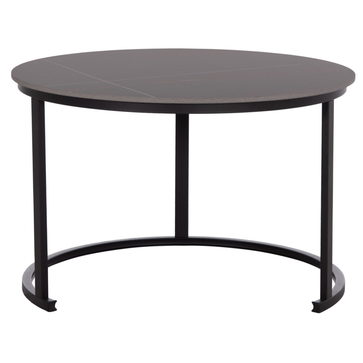 ΤΡΑΠΕΖΙ ΣΑΛΟΝΙΟΥ 2ΤΜΧ TALOS ΚΕΡΑΜΙΚΟ TOP ΜΕ ΟΨΗ ΜΑΥΡΟΥ ΜΑΡΜΑΡΟΥ HM18140.02 Φ70+Φ50