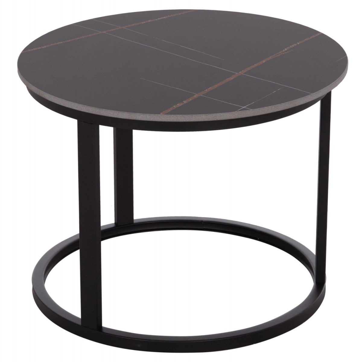 ΤΡΑΠΕΖΙ ΣΑΛΟΝΙΟΥ 2ΤΜΧ TALOS ΚΕΡΑΜΙΚΟ TOP ΜΕ ΟΨΗ ΜΑΥΡΟΥ ΜΑΡΜΑΡΟΥ HM18140.02 Φ70+Φ50