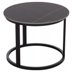 ΤΡΑΠΕΖΙ ΣΑΛΟΝΙΟΥ 2ΤΜΧ TALOS ΚΕΡΑΜΙΚΟ TOP ΜΕ ΟΨΗ ΜΑΥΡΟΥ ΜΑΡΜΑΡΟΥ HM18140.02 Φ70+Φ50