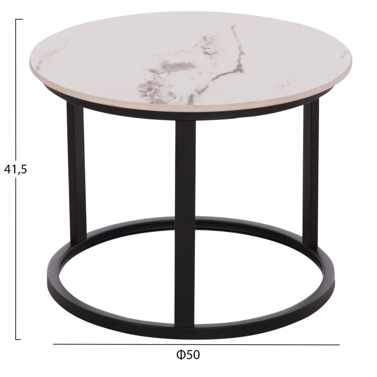 ΤΡΑΠΕΖΙ ΣΑΛΟΝΙΟΥ 2ΤΜΧ TALOS ΛΕΥΚΟ ΜΕ ΚΑΦΕ ΝΕΡΑ ΚΕΡΑΜΙΚΟ TOP HM18140.03 Φ70+Φ50