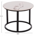 ΤΡΑΠΕΖΙ ΣΑΛΟΝΙΟΥ 2ΤΜΧ TALOS ΛΕΥΚΟ ΜΕ ΚΑΦΕ ΝΕΡΑ ΚΕΡΑΜΙΚΟ TOP HM18140.03 Φ70+Φ50