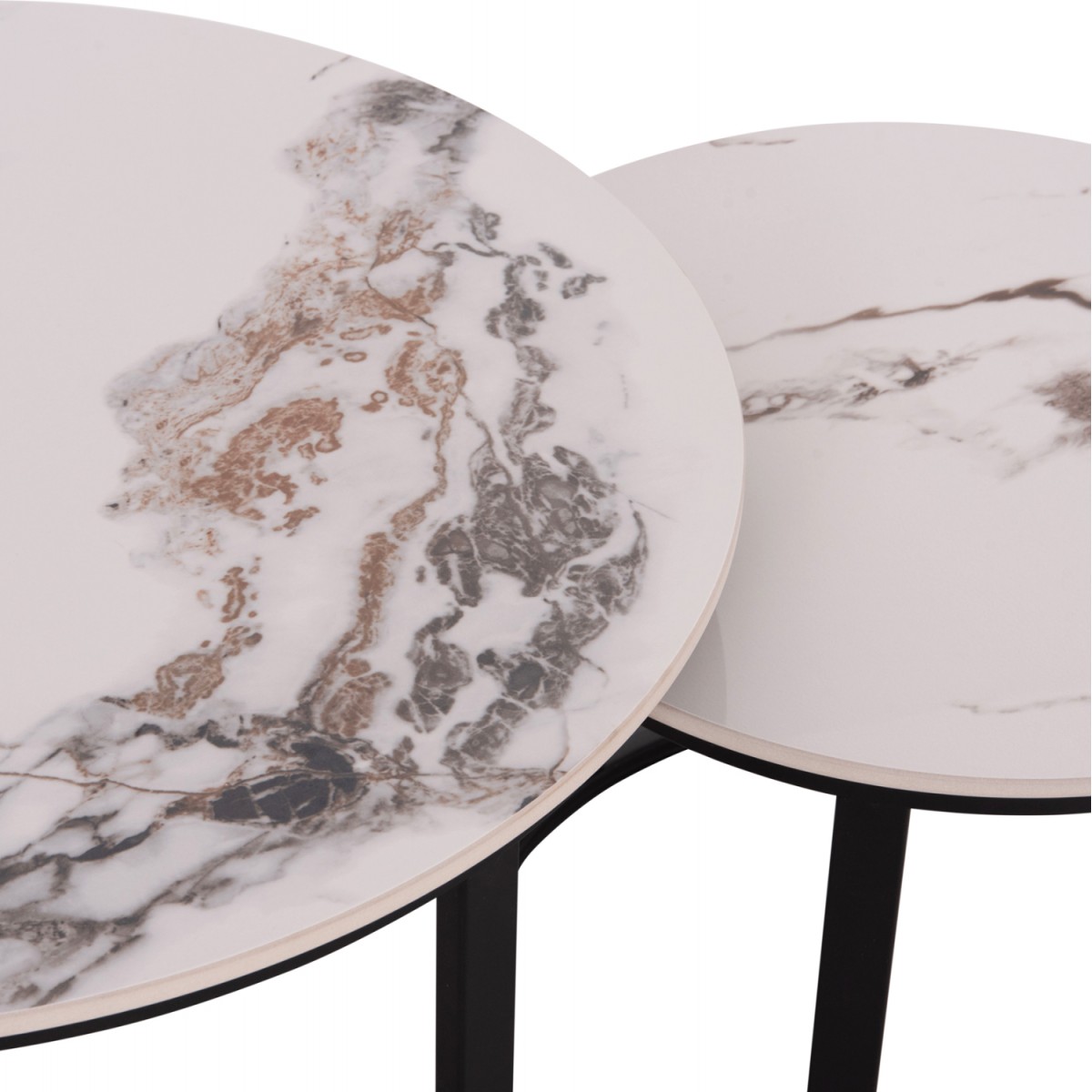 ΤΡΑΠΕΖΙ ΣΑΛΟΝΙΟΥ 2ΤΜΧ TALOS ΛΕΥΚΟ ΜΕ ΚΑΦΕ ΝΕΡΑ ΚΕΡΑΜΙΚΟ TOP HM18140.03 Φ70+Φ50